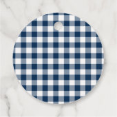 Navy Blue Gingham Vielen Dank Geschenkanhänger (Rückseite)