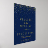 Navy Blue & Glam Gold Confetti Wedding Real Foliendrucke (Ablage )