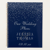 Navy Blue & Glam S Confetti Wedding Planer (Vorderseite)