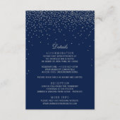 Navy Blue & Glam Silver Confetti Wedding Begleitkarte (Vorderseite)