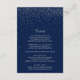 Navy Blue & Glam Silver Confetti Wedding Begleitkarte