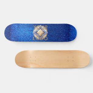 Navy Blue Glitzer Beruflich Company Logo Office Skateboard