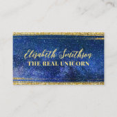 Navy Blue Glitzer Feminine Celestial Personalisier Visitenkarte (Vorderseite)