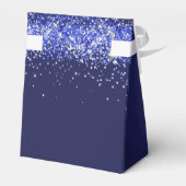 Navy Blue Glitzer Glitzern Name danke Geschenkschachtel (Rückseite)