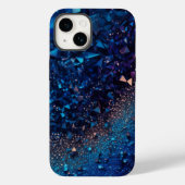 Navy Blue Glitzer iPhone Mate Tough Case (Rückseite)