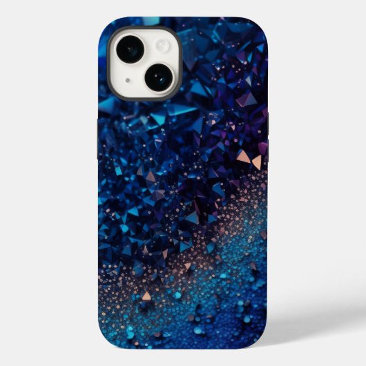 Navy Blue Glitzer iPhone Mate Tough Case (Rückseite)