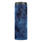 Navy Blue Glitzer Mermaid Pattern Thermosbecher (Rückseite)
