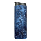 Navy Blue Glitzer Mermaid Pattern Thermosbecher (Nach rechts gedreht)