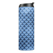Navy Blue Glitzer Mermaid Scale-Muster Thermosbecher (Nach links gedreht)