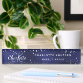 Navy Blue Glitzer Monogram Namensplakette