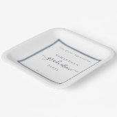 Navy Blue Glitzer Name Year Graduation Party Pappteller (Gewinkelt)