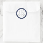 Navy Blue Glitzer Quince Años Gefallen Sticker Lab (Tasche)
