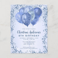 Navy Blue Glitzer Sparkle Balloon Kindergeburtstag