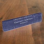 Navy Blue Glitzern name Classic Namensplakette (Seite)