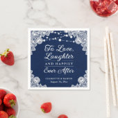 Navy Blue glücklich je nach Hochzeit von Napkins Serviette (Beispiel)