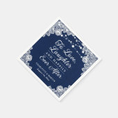 Navy Blue glücklich je nach Hochzeit von Napkins Serviette (Ecke)