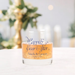 Navy Blue glücklich je nach Hochzeit Whiskyglas