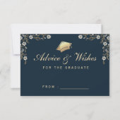 Navy Blue Gold Abschluss Advisor Card Dankeskarte (Vorderseite)