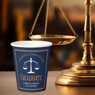 Navy Blue Gold Abschlussparty für die juristische Pappbecher