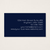 Navy Blue Gold Abstract Monogram Business Card (Rückseite)