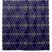 Navy Blue & Gold Abstrakt Geometric Muster Luxus