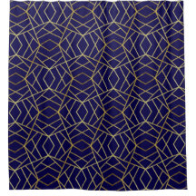 Navy Blue & Gold Abstrakt Geometric Muster Luxus