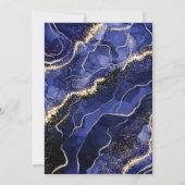 Navy Blue Gold Agate 60. Geburtstagsparty Einladung (Rückseite)