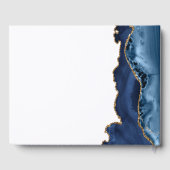 Navy Blue Gold Agate Bar Mitzvah Party Foto Gästebuch (Rückseite)