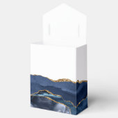 Navy Blue Gold Agate Script Erste Kommune Geschenkschachtel (Geöffnet)