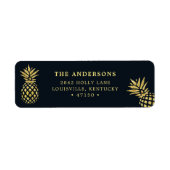 Navy Blue Gold Ananas benutzerdefinierte Adresse (Vorne)