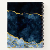 Navy Blue & Gold Aquarellmarmor Agate Gilt Notizblock (Rückseite)