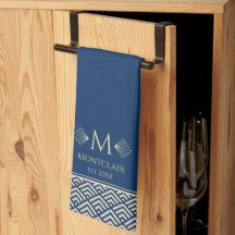 Navy Blue & Gold Art Deco Japanischer Lüfter indiv