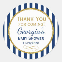 Navy Blue Gold Baby Dusche Vielen Dank für Ihre Un