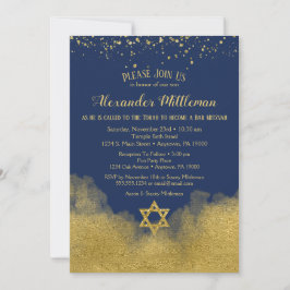 Navy Blue Gold Bar Mitzvah Einladung