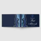 Navy Blue Gold Bat Mitzvah-Feier individuell Gästebuch (Voll)