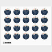 Navy Blue Gold Blush Dusche Sticker (Blatt)
