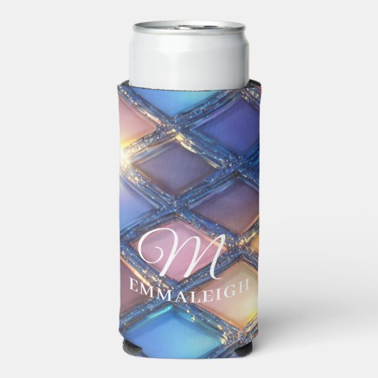 Navy Blue Gold Blush Glamour Selters Dosenkühler (Seltzer Vorderseite)