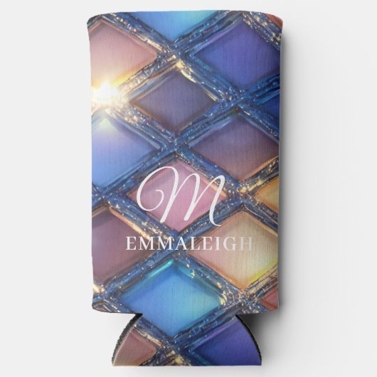 Navy Blue Gold Blush Glamour Selters Dosenkühler (Vorderseite)