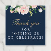 Navy Blue Gold Blush Vielen Dank für Ihre Unterstü Geschenkanhänger (Rückseite)