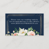 Navy Blue Gold Blush Wedding Website Insert Card (Vorderseite)