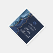 Navy Blue Gold B'nai Mitzvah Elegantes Party Serviette (Ecke)