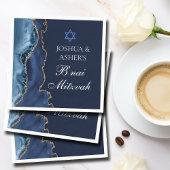Navy Blue Gold B'nai Mitzvah Elegantes Party Serviette