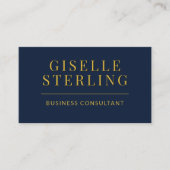 Navy Blue Gold Business Consultant Foto QR Code Visitenkarte (Vorderseite)