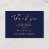 Navy Blue & Gold Business Logo Packaging Vielen Da Visitenkarte (Vorderseite)