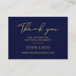 Navy Blue & Gold Business Logo Packaging Vielen Da Visitenkarte