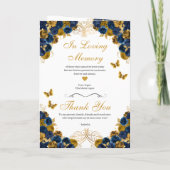 Navy Blue & Gold Butterfly Quinceanera Programm (Rückseite)