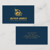 Navy Blue & Gold Car Wash & Auto Detection Visitenkarte (Vorne/Hinten)