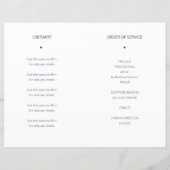 Navy Blue Gold Celebration of Life Funeral Program (Rückseite)