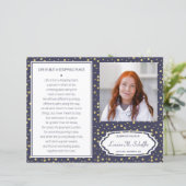 Navy Blue Gold Celebration of Life Funeral Program (Stehend Vorderseite)