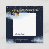 Navy Blue Gold Celestial Baby Duwer Diaper Raffles Begleitkarte (Rückseite)